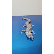 20 cm Gümüş Ejderha Figürü – 3D Baskı Fantastik Dragon – Esnek Gövdeli Dekoratif Mini Ejderha