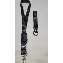 Şimika Luis Siyah Boyun Askı Ip ve Kancalı Kumaş Anahtarlık Oto-Moto Ayna Ip ve Anahtarlık