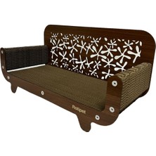 Özbience Karton Kedi Tırmalama Desenli Koltuk Ceviz 59X30X25CM