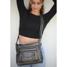 Jara Bag Pera Orijinal Yumuşak Yıkama Deri Çok Gözlü Anne Kol Çapraz Çanta