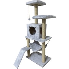Özbience Yüksekliği 124 Cm, Platformlu Kedi Tırmalama Desteği, Güvenli ve Konforlu