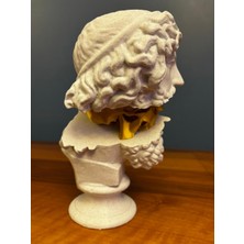 Fabrion Antik Büst – Altın Kafatası Detaylı 3D Baskı Masaüstü Dekoru