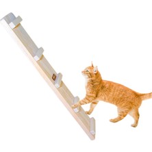 Özbience Doğal Ahşap Portatif Kedi Merdiven Yolu, Montaj Seçenekli 60CM