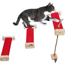 Özbience Tırmalamalı Kedi Basamağı ve Köprü Seti, Renkli Duvar Yolu, 3 Parça