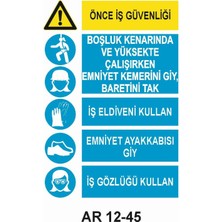 Outdoor One İŞ GÜVENLİĞİ UYARI LEVHASI 1 ADET PVC 21 X 29CM