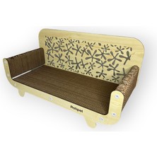 Özbience Karton Kedi Tırmalama Desenli Koltuk, Akçaağaç, 59X30X25CM