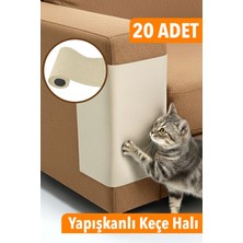 Özbience 20 Adet Keçe Kedi Koltuk Tırmalama Koruyucu 40X50 Yapışkanlı Halı