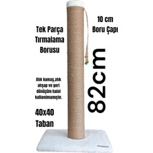 Özbience 82CM Büyük Boy Kedi Tırmalama Tahtası, 10CM Boru Çapı, Tek Parça, Ekru