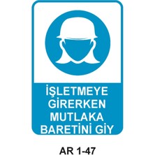 Outdoor One İŞ GÜVENLİĞİ UYARI LEVHASI 1 ADET PVC 21 X 29CM