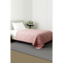Mona Yatak Pollycotton Çift Taraflı Desenli Yorgan Tek Kişilik 155X215 cm - 300 gr - Gri Gülkurusu