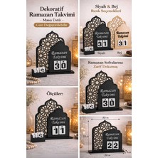 Allians Değiştirilebilir Gün Kartlı Siyah-Beyaz Ramazan Takvimi, Dekoratif Masa Sayacı