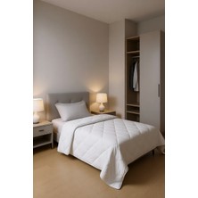 Mona Yatak Pollycotton Desenli Yorgan Tek Kişilik 155X215 cm - 300 gr - Beyaz