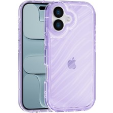 Vissona iPhone 16 Plus Uyumlu Telefon Kılıfı Kamera Çıkıntılı Kabartmalı Parlak Desenli Darbe Emici Silikon
