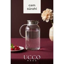 Ucco 1800 ml Premium Borosilikat Cam Sürahi Vakum Kapaklı Modern Pinterest Karaf Detox Limonata Meşrubat