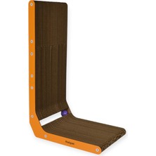 Özbience Turuncu Renkli Kedi Tırmalama Kulesi, Catnipli, 28X42X68 cm