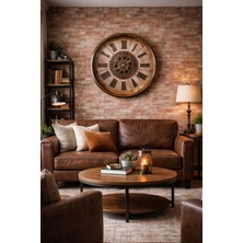 Bosso 70 cm Büyük Boy Hareketli Çarklı Metal Çerçeve Duvar Saati – Salon Ofis Dekorasyon