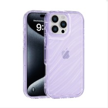Vissona iPhone 15 Pro Uyumlu Telefon Kılıfı Kamera Çıkıntılı Kabartmalı Parlak Desenli Darbe Emici Silikon K