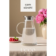 Ucco 1800 ml Premium Borosilikat Cam Sürahi Vakum Kapaklı Modern Pinterest Karaf Detox Limonata Meşrubat