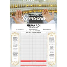 Allians Kişiye Özel Ramazan Imsakiyesi, 10 Adet Dijital Baskı, Oruç ve Sahur Için