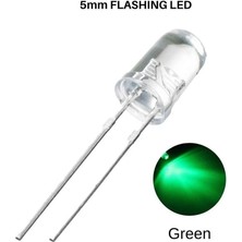 China Flaşörlü LED Yeşil 2 Bacaklı 5mm