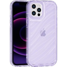 Vissona iPhone 12 Pro Uyumlu Telefon Kılıfı Kamera Çıkıntılı Kabartmalı Parlak Desenli Darbe Emici Silikon K