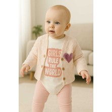 Bebelink Kız Bebek Hırkalı 3 Lü Takım