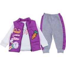 Minitix Kız Bebek Şişme Mont Mevsimlik Takım