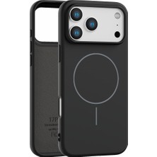 Vissona iPhone 17 Pro Uyumlu Içi Kadife Magsafe Wireless Şarz Özellikli Siyah Renkli Telefon Kılıfı