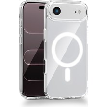 Vissona iPhone 17 Air Uyumlu Kamera Korumalı Magsafe Wireless Şarj Özellikli Lüks Şeffaf Silikon Telefon Kıl