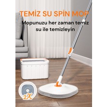 Allians Pratik Otomatik Mop Temizlik Seti, Mikrofiber Kare Başlık, 2 Adet Bez