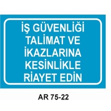 Outdoor One İŞ GÜVENLİĞİ UYARI LEVHASI 1 ADET PVC 21 X 29CM