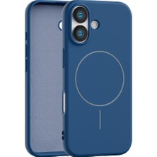 Vissona iPhone 17 Uyumlu Içi Kadife Magsafe Wireless Şarz Özellikli Lacivert Renkli Telefon Kılıfı