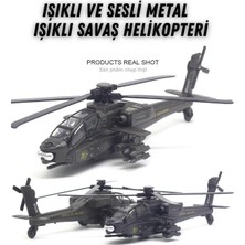 1:72 Işıklı Sesli Metal Çek Bırak Savaş Helikopteri Model Oyuncak Dayanıklı Dekoratif Helikopter