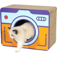 Özbience Kamera Şekilli Karton Kedi Tırmalama Oyuncak 44X34X23 cm