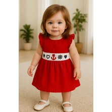 Minitix Kız Çocuk Marin Baskılı Elbise