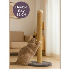 Özbience Yetişkin Kedi Tırmalama Tahtası, 92 Cm, Double Boy, Welsoft Kumaş, Jut Halat