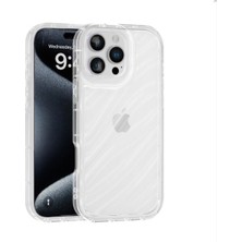 Vissona iPhone 16 Pro Max Uyumlu Telefon Kılıfı Kamera Çıkıntılı Kabartmalı Parlak Desenli Darbe Emici Silik