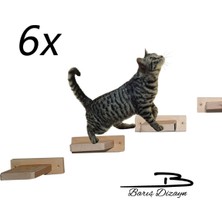 Özbience Doğal Ahşap Kedi Basamağı, Köprü ve Parkur Seti, 19CM, 6 Adet