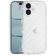 Vissona iPhone 16 Uyumlu Telefon Kılıfı Kamera Çıkıntılı Kabartmalı Parlak Desenli Darbe Emici Silikon Kılıf