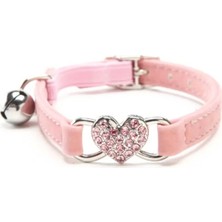 Özbience Sevimli Kalp Şekilli Köpek ve Kedi Tasma, Ayarlanabilir, 28 cm