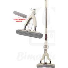 Allians Pratik Mikrofiber Mop Seti + Yedek Sünger Hediye, Sıkma Mekanizmalı