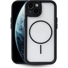 Vissona iPhone 13 Uyumlu Kamera Korumalı Magsafe Wireless Şarj Özellikli Mat Silikon Siyah Renkli Silikon Te