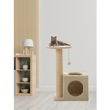 Özbience Renkli ve Eğlenceli Kedi Tırmalama Oyuncağı ve Evi Seti