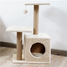 Özbience Çift Stepli Yuvalı Kedi Tırmalama Ağacı, Eğlenceli ve Güvenli Oyun Alanı