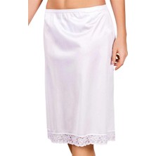 Herşeytrend Litae Polyamid Kumaşlı Dantelli Diz Altı Uzun Etek Altı Jüpon