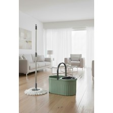 Allians 360° Döner Başlıklı Otomatik Lüx Mop Temizlik Seti 14 Litre Haki Yeşil