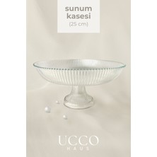 Ucco 24 cm Ayaklı Cam Sunum Kasesi – Salata Meyve Tatlı ve Özel Sunumlar Için Şık Cam Kase Sofra Mutfak