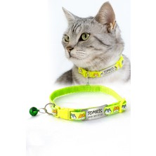 Özbience Renkli Metal Isimlikli Güvenli Sallanmayan Kedi Tasması