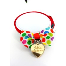 Özbience Kişiye Özel Zilli Papyonlu Kedi ve Küçük Irk Köpek Tasması ve Isimliği