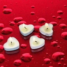 Kuzey Oyuncak 50 Adet Beyaz Kalpli Tea Light Mum Kalpli Beyaz Mum Kalpli Tealight Mum Yılbaşı Mumları Romantik Mum